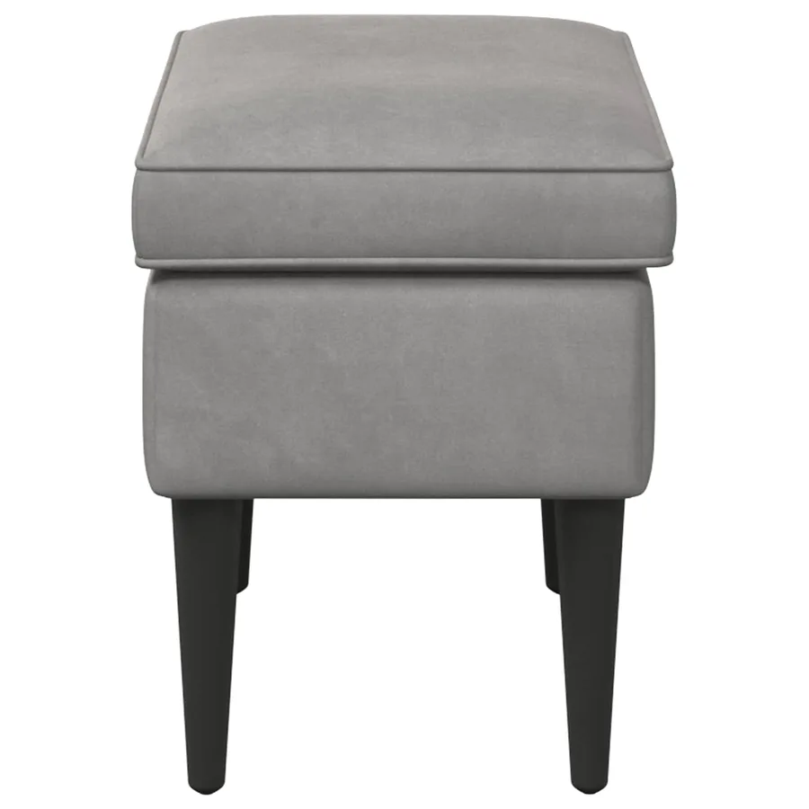 Pouf Gris clair 55 x 35 x 41 cm Velours - 4