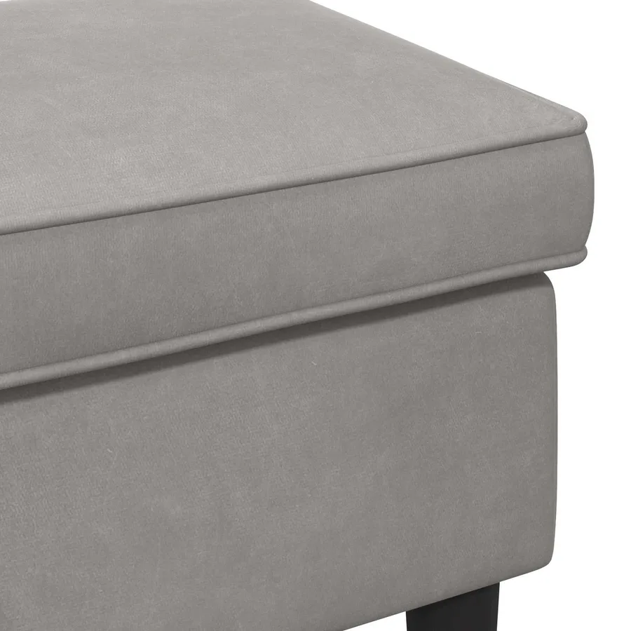 Pouf Gris clair 55 x 35 x 41 cm Velours - 5