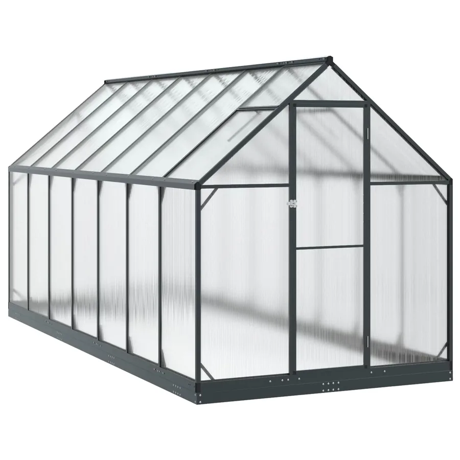 Serre de jardin avec porte Anthracite 183,5 x 423,5 x 207 cm