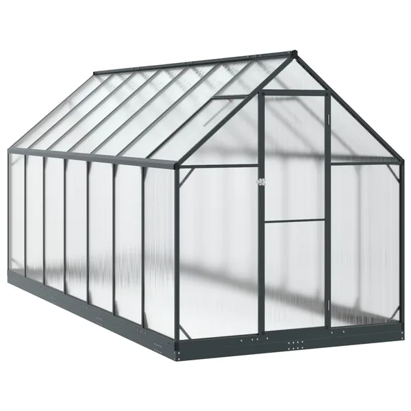 Serre de jardin avec porte Anthracite 183,5 x 423,5 x 207 cm
