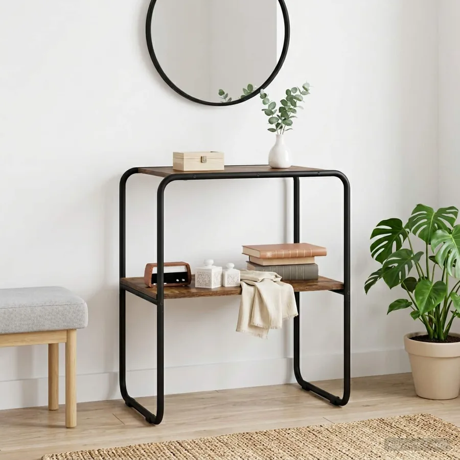 Table console Chêne fumé 60 x 42,5 x 70 cm Bois d'ingénierie