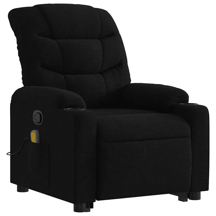 Fauteuil de massage inclinable Noir Tissu - 4