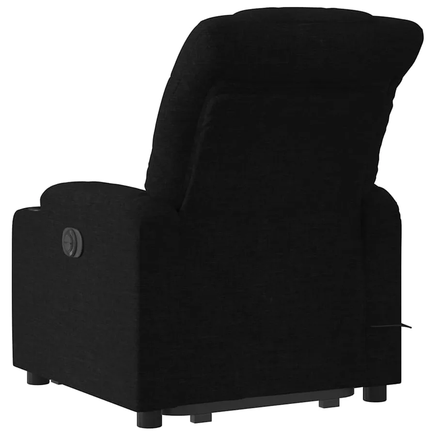 Fauteuil de massage inclinable Noir Tissu - 5