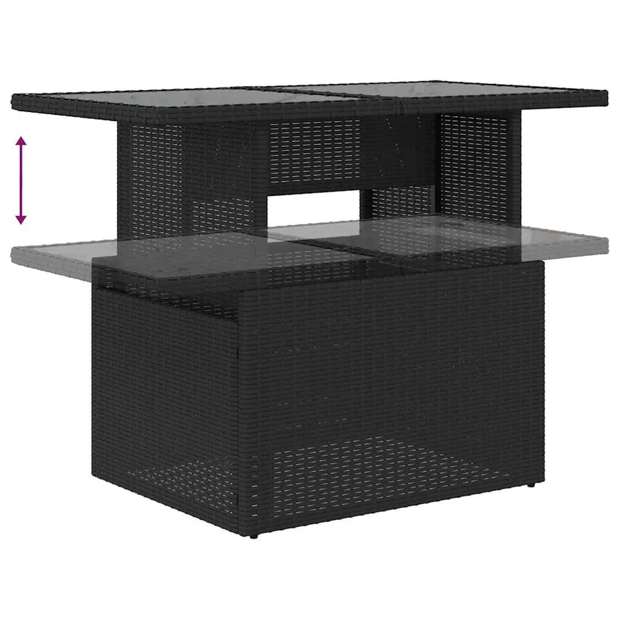 Ensemble de canapé de jardin avec coussin 8 pcs Noir polyrotin - 11