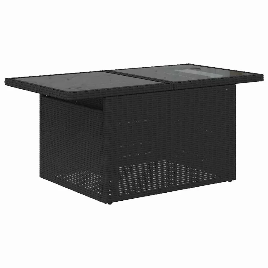 Ensemble de canapé de jardin avec coussin 8 pcs Noir polyrotin - 7