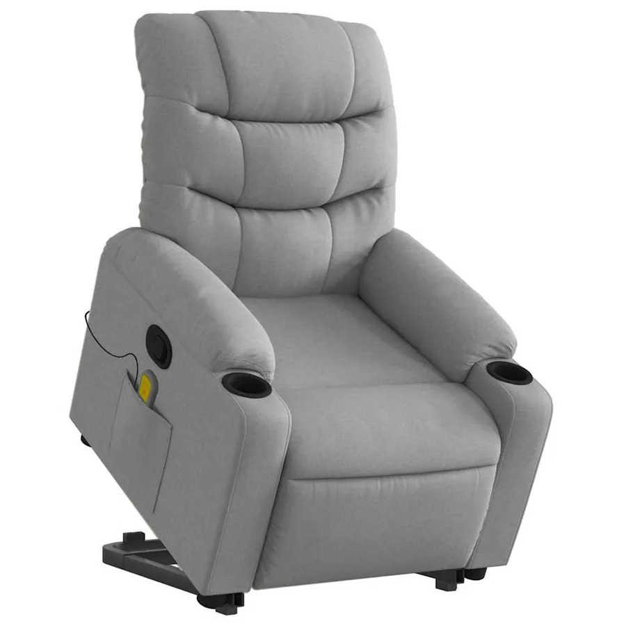 Fauteuil de massage inclinable Gris clair Tissu - 3