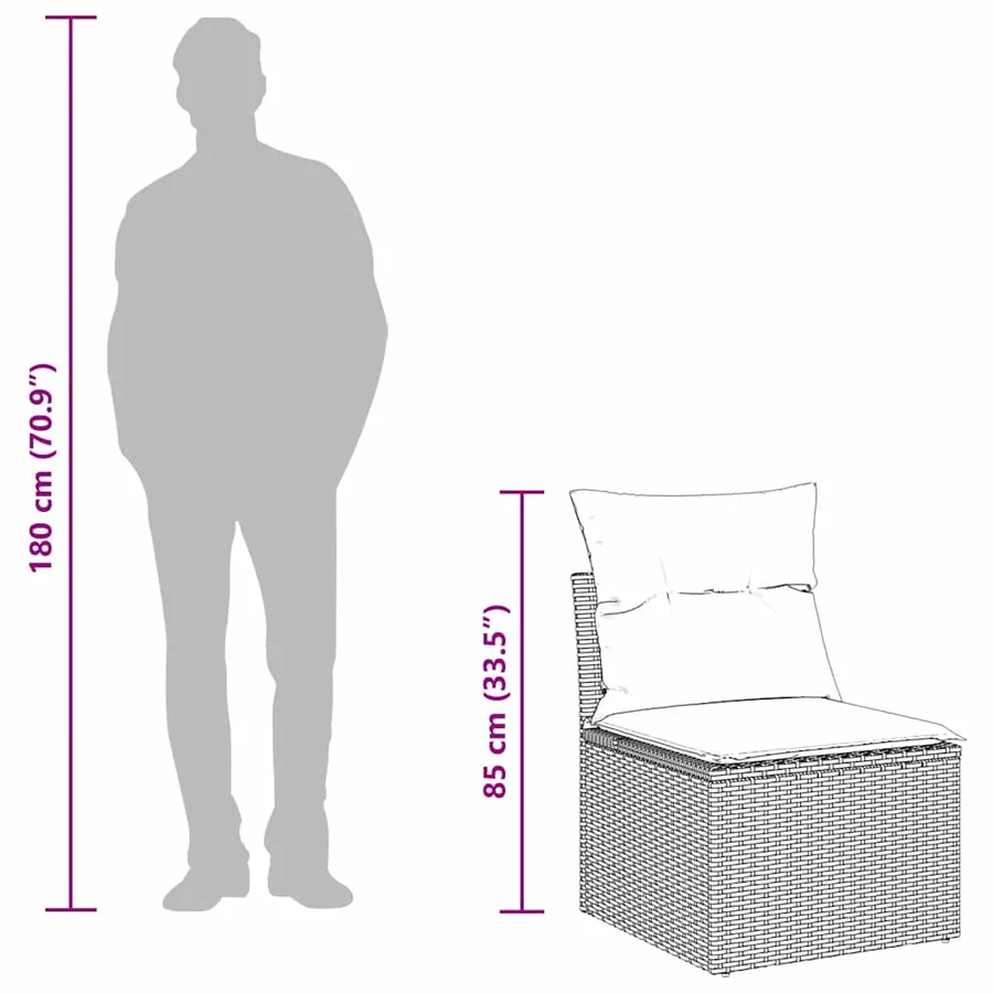 Ensemble de canapé de jardin avec stockage 6 pcs Gris polyrotin - 18