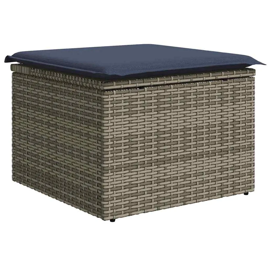 Ensemble de canapé de jardin avec coussin 6 pcs Gris Poly rotin - 5