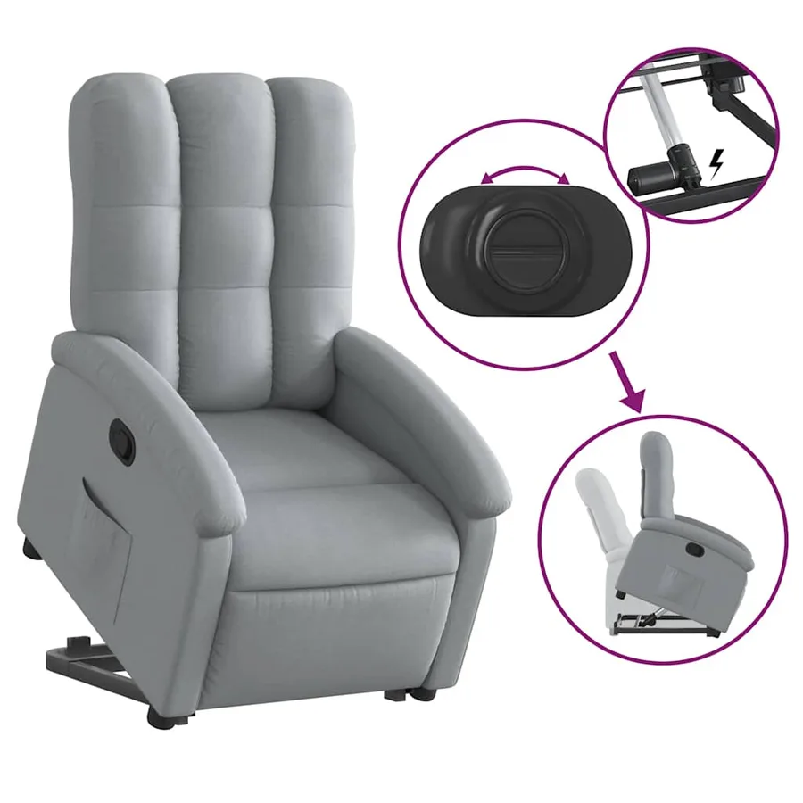 Fauteuil inclinable Gris clair Tissu - 6