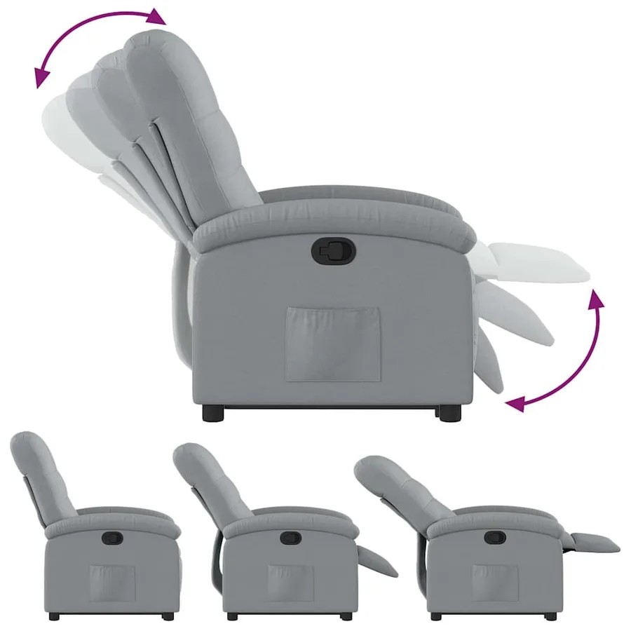 Fauteuil inclinable Gris clair Tissu - 7