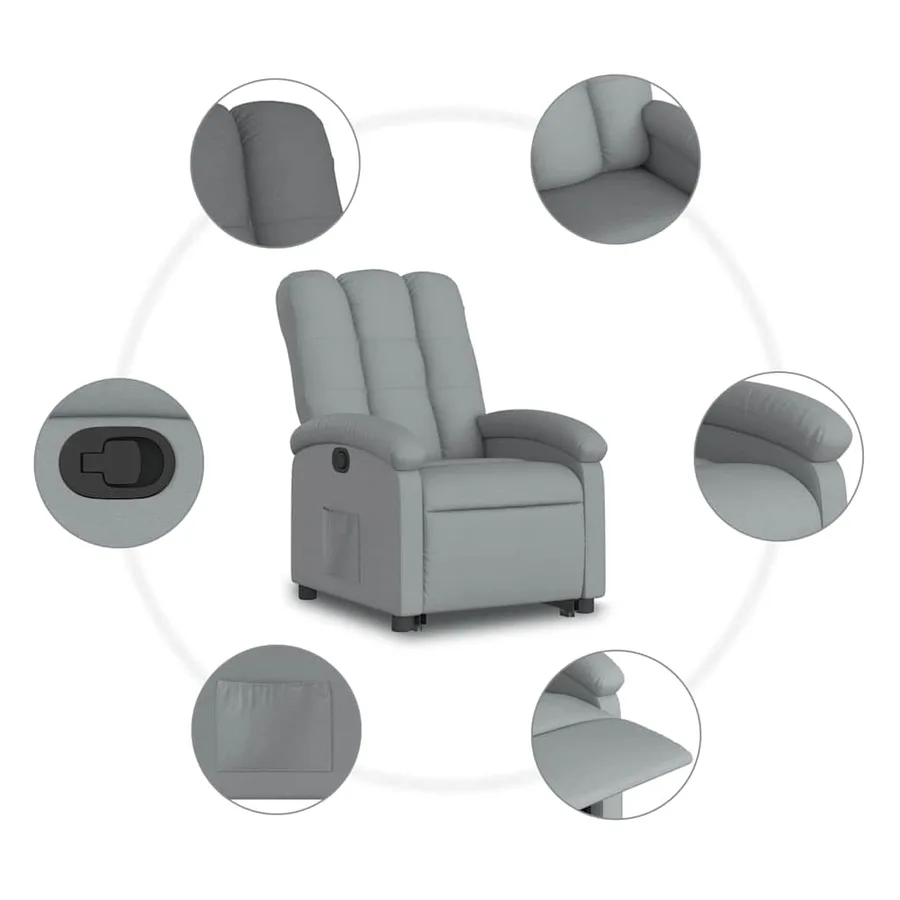 Fauteuil inclinable Gris clair Tissu - 8