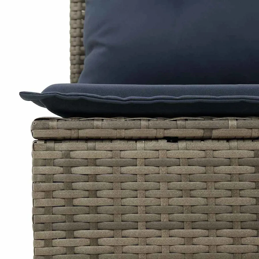 Ensemble de canapé de jardin 9 pcs Gris polyrotin - 10