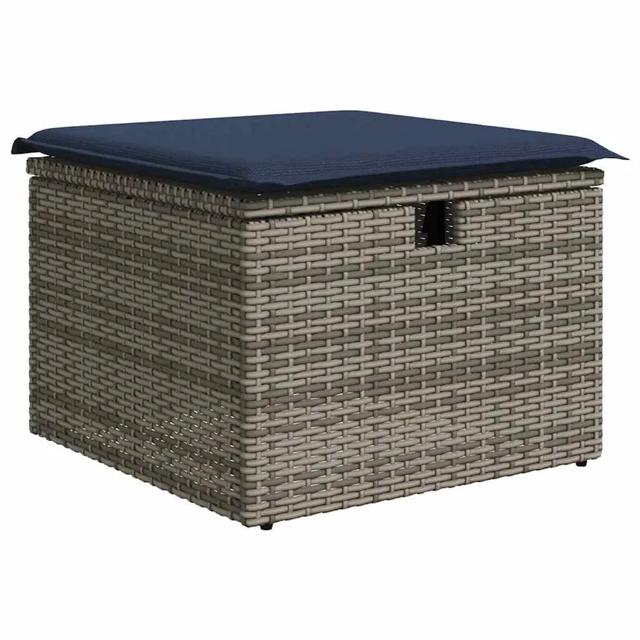 Ensemble de canapé de jardin 9 pcs Gris polyrotin - 7