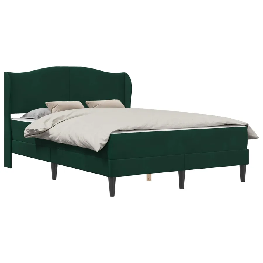 Cadre de lit avec tête de lit Vert foncé 140 x 200 cm Velours - 2