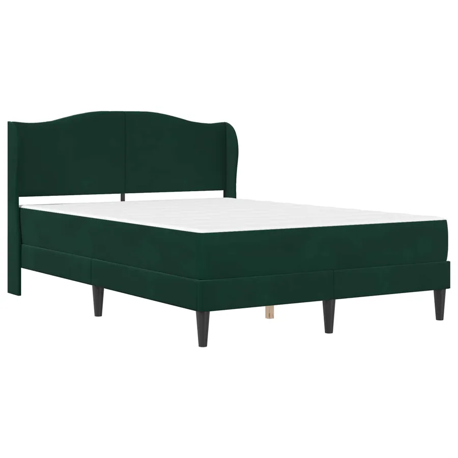 Cadre de lit avec tête de lit Vert foncé 140 x 200 cm Velours - 3
