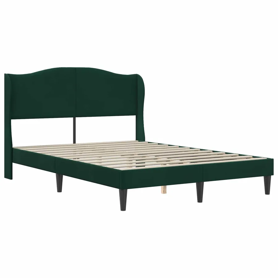 Cadre de lit avec tête de lit Vert foncé 140 x 200 cm Velours - 4