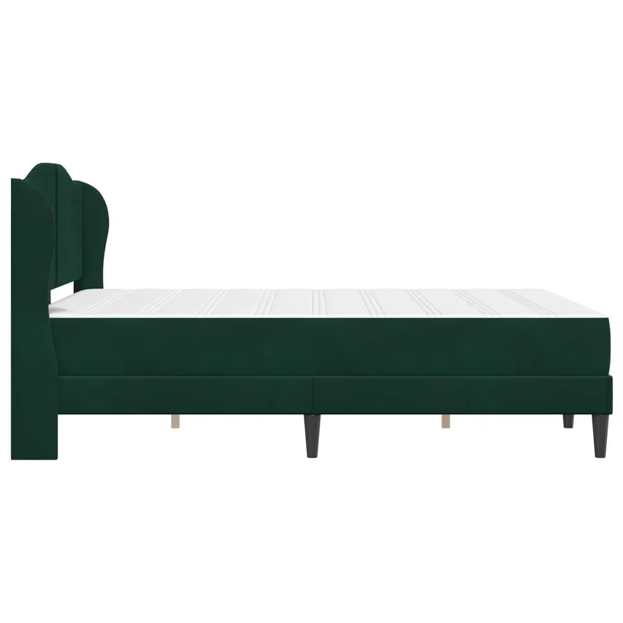 Cadre de lit avec tête de lit Vert foncé 140 x 200 cm Velours - 7