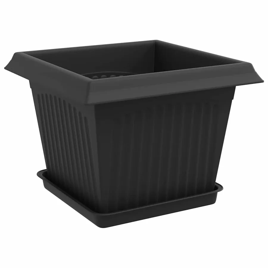 Pots de plantes 6 pcs Noir 23 x 23 x 17,5 cm Plastique - 5