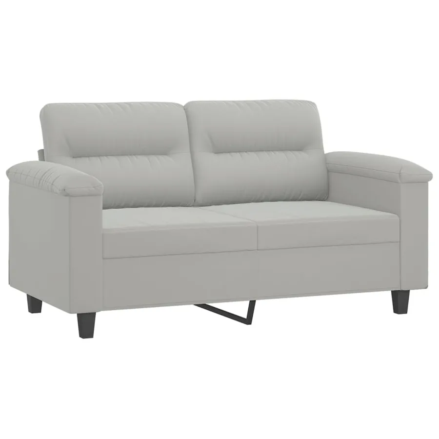 Ensemble de canapés 3 pcs coussins gris clair tissu microfibre - 4