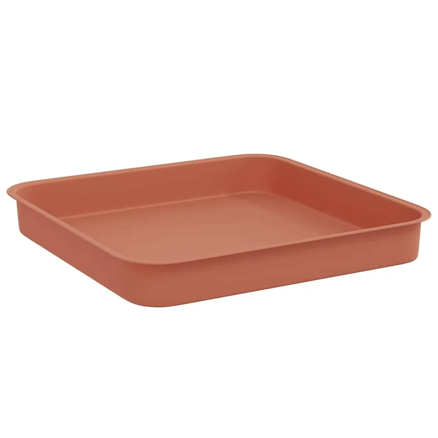 Plateau carré à fleurs 6 pcs Rouge brique 15 x 15 x 2 cm - 5
