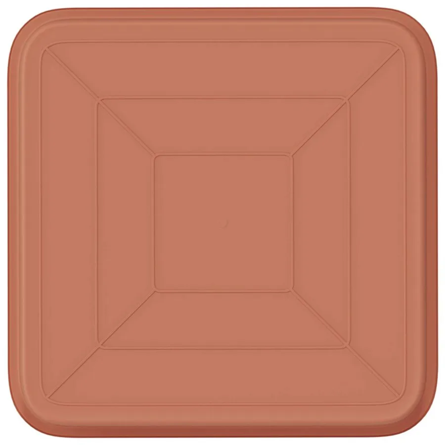 Plateau carré à fleurs 6 pcs Rouge brique 15 x 15 x 2 cm - 6