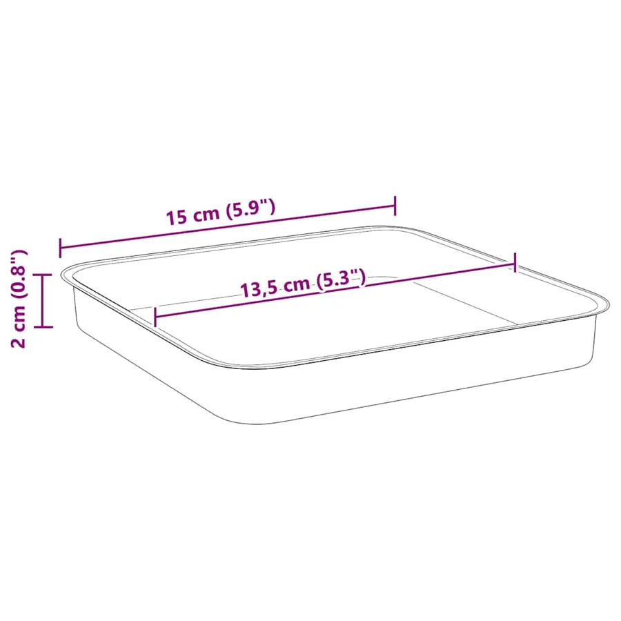 Plateau carré à fleurs 6 pcs Rouge brique 15 x 15 x 2 cm - 8