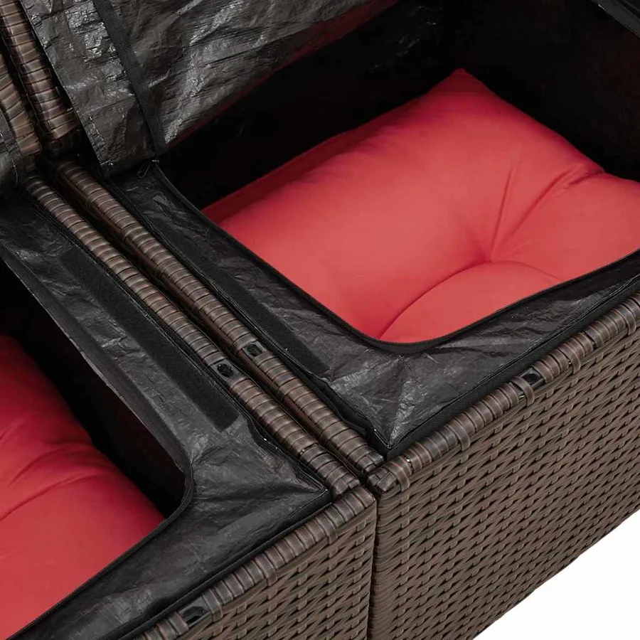 Ensemble de canapé de jardin 8 pcs Marron polyrotin - 8