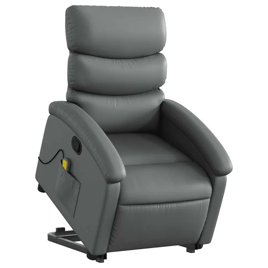 Fauteuil inclinable de massage Gris Similicuir - 3
