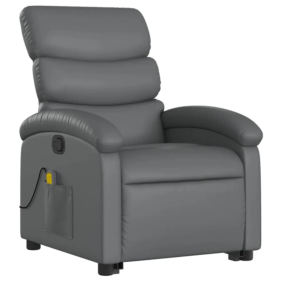 Fauteuil inclinable de massage Gris Similicuir - 4