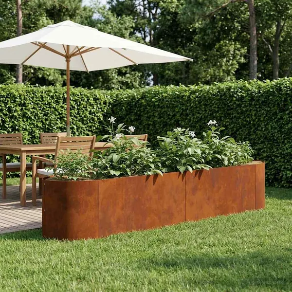 Jardin surélevé Acier patiné 220 x 40 x 40 cm Acier