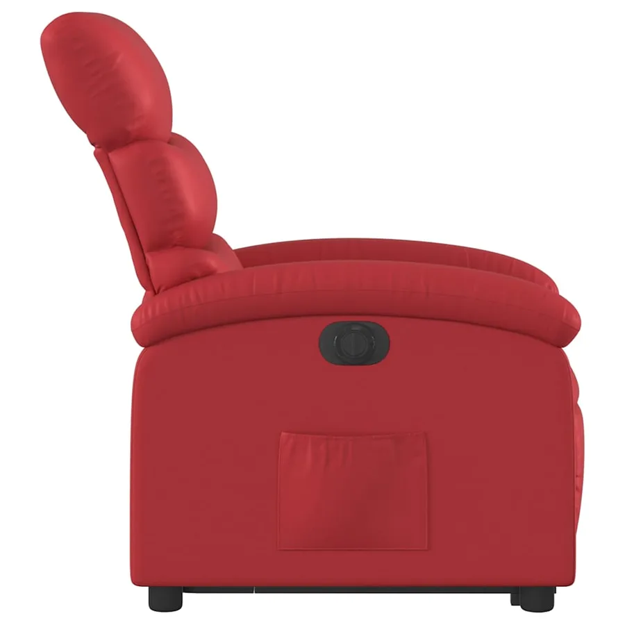 Fauteuil inclinable électrique rouge similicuir - 10