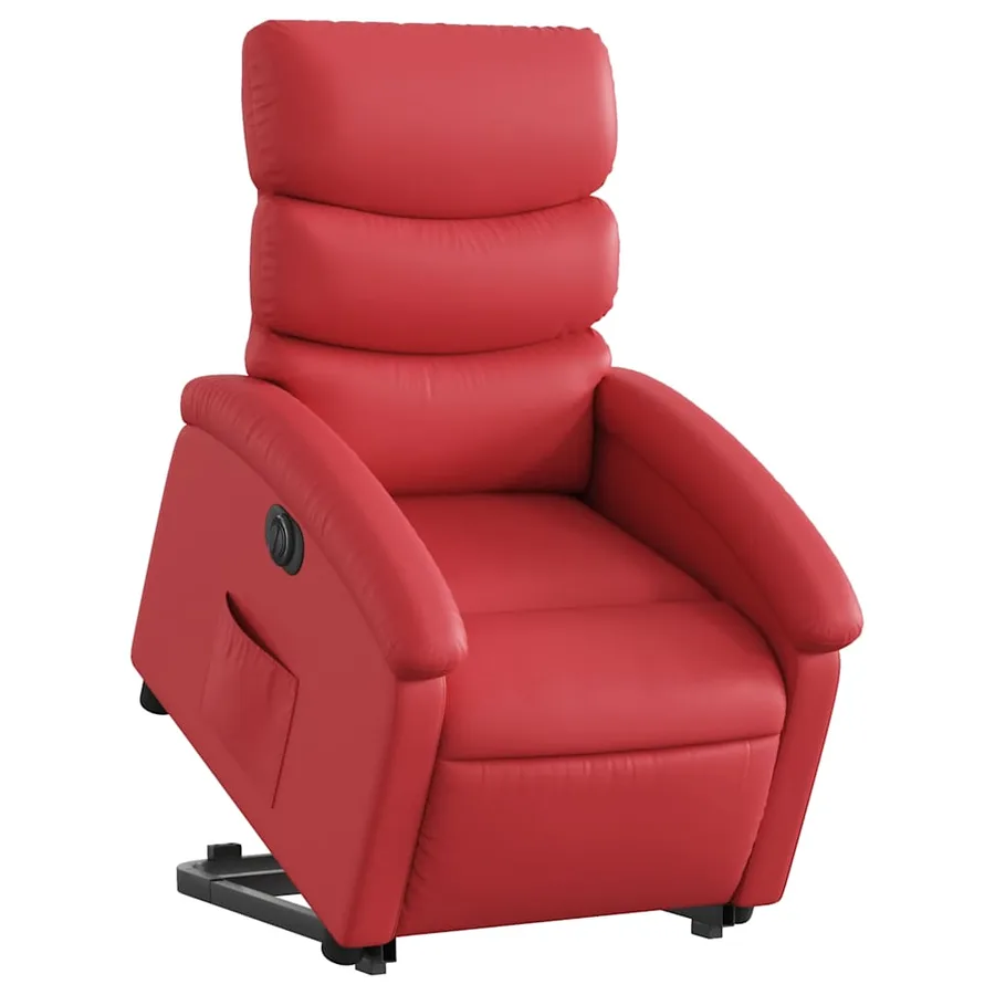 Fauteuil inclinable électrique rouge similicuir - 3