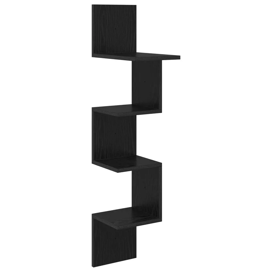 Étagère Murale Montage mural Chêne noir 32 x 21 x107 cm