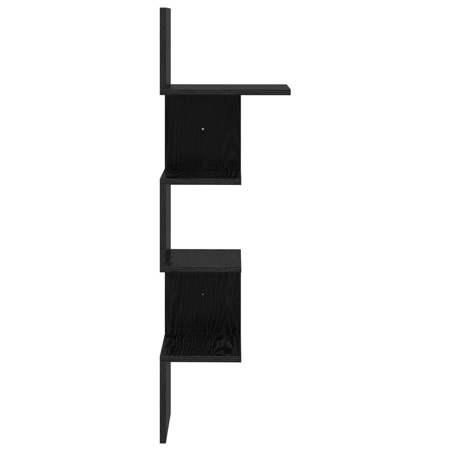 Étagère Murale Montage mural Chêne noir 32 x 21 x107 cm - 4