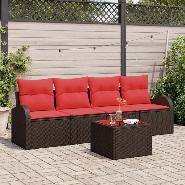 Ensemble de canapé de jardin Marron 55 x 55 x 37 cm polyrotin