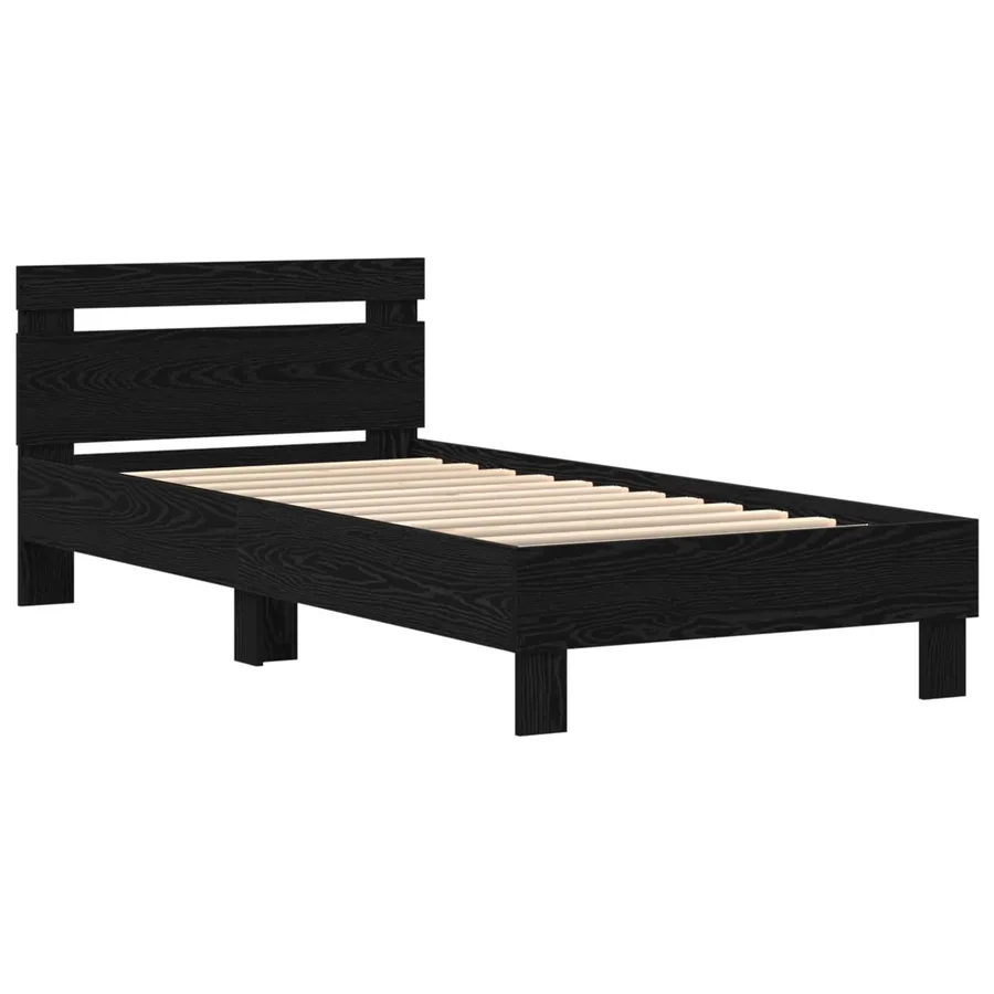 Cadre de lit avec LED Chêne noir 80 x 200 cm Bois d'ingénierie - 2