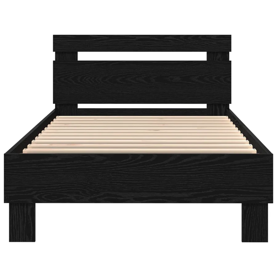 Cadre de lit avec LED Chêne noir 80 x 200 cm Bois d'ingénierie - 3