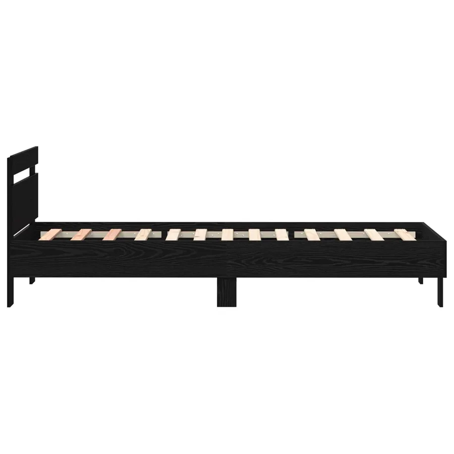 Cadre de lit avec LED Chêne noir 80 x 200 cm Bois d'ingénierie - 4
