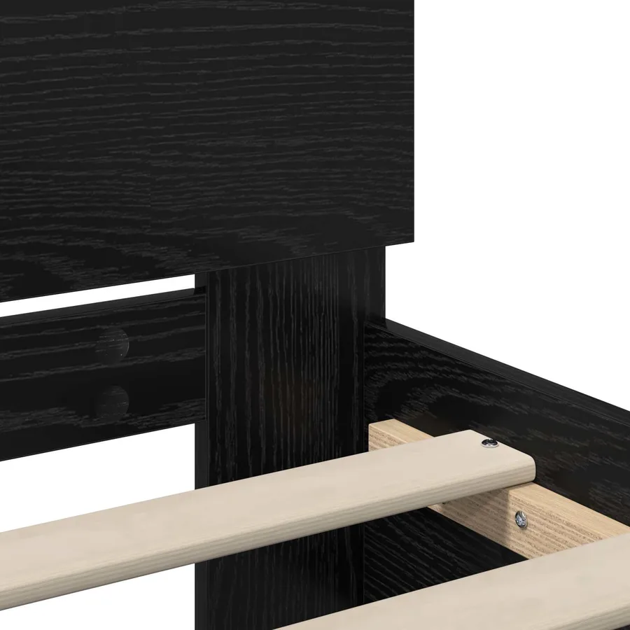 Cadre de lit avec LED Chêne noir 80 x 200 cm Bois d'ingénierie - 6