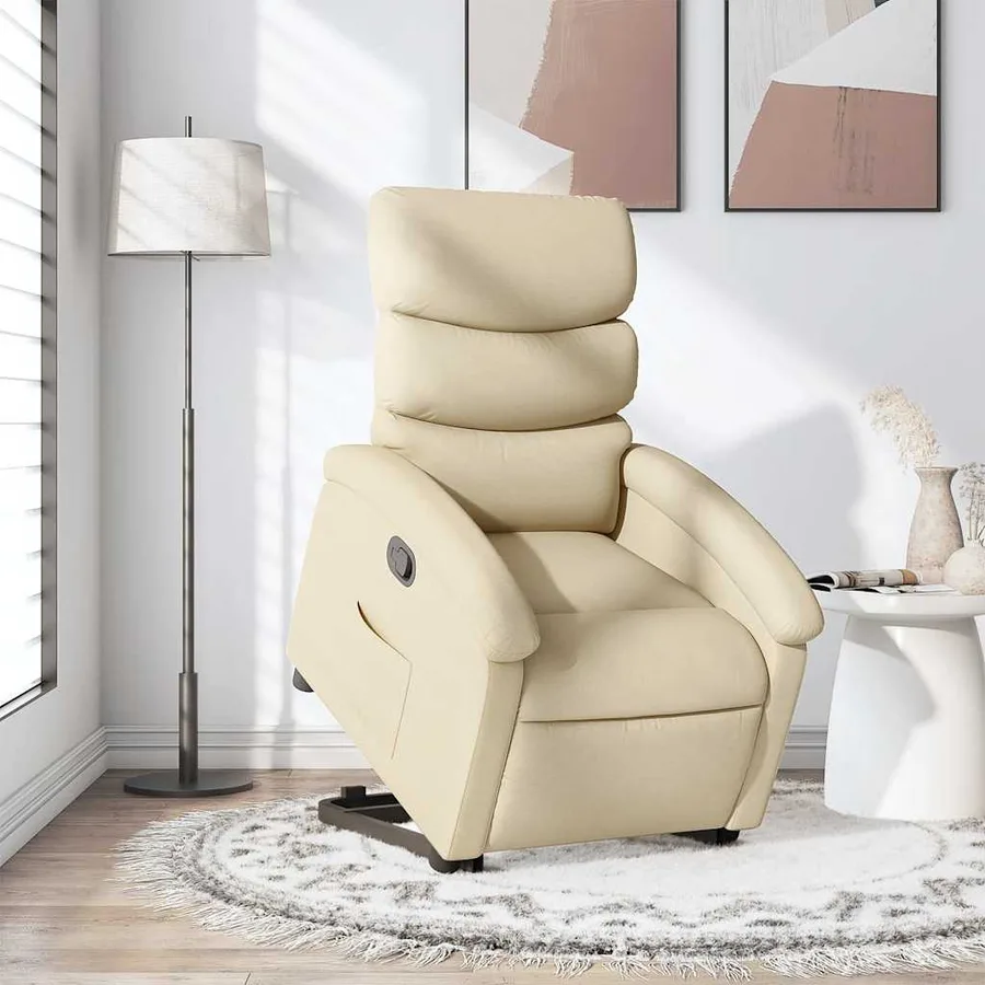 Fauteuil inclinable Crème Tissu - 16