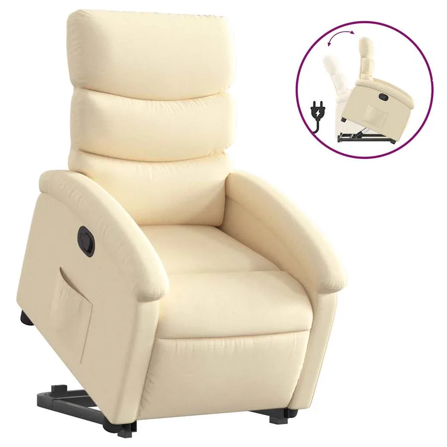Fauteuil inclinable Crème Tissu - 2