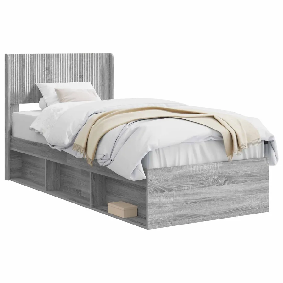 Cadre de lit avec rangement et tête de lit 3 pcs - 2