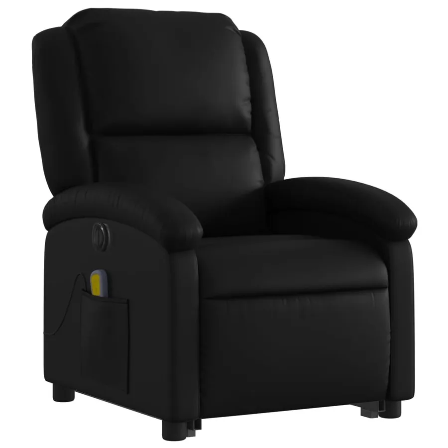 Fauteuil inclinable de massage électrique noir similicuir - 4