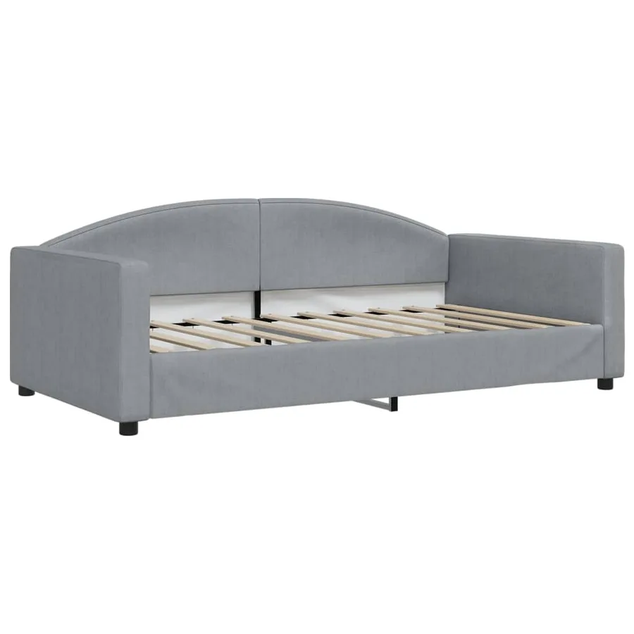 Lit de jour gris clair 100x190 cm tissu - 2