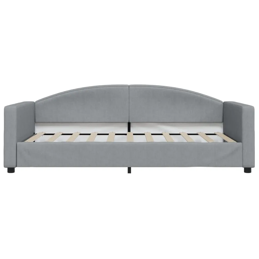 Lit de jour gris clair 100x190 cm tissu - 3