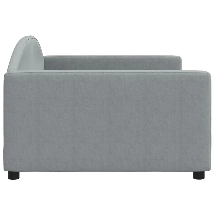 Lit de jour gris clair 100x190 cm tissu - 4
