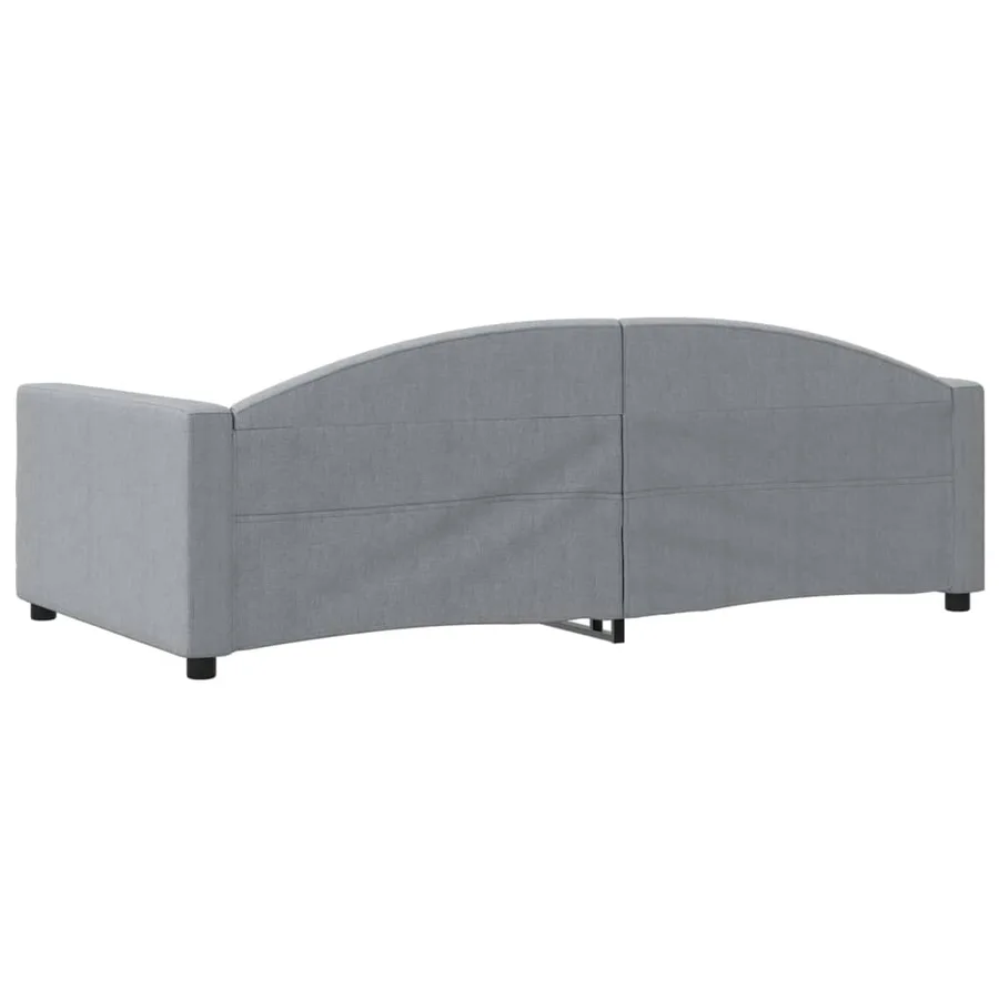 Lit de jour gris clair 100x190 cm tissu - 5