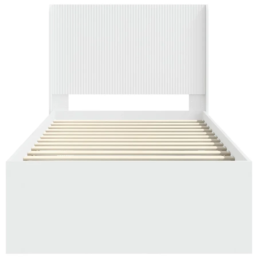 Cadre de lit avec rangement et tête de lit Blanc 75 x 190 cm - 5