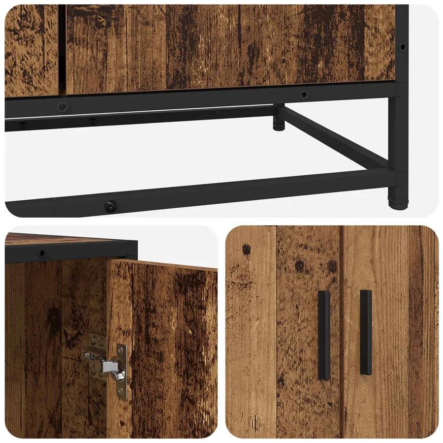 Buffet Bois ancien 134 x 35 x 76 cm Bois d'ingénierie - 7