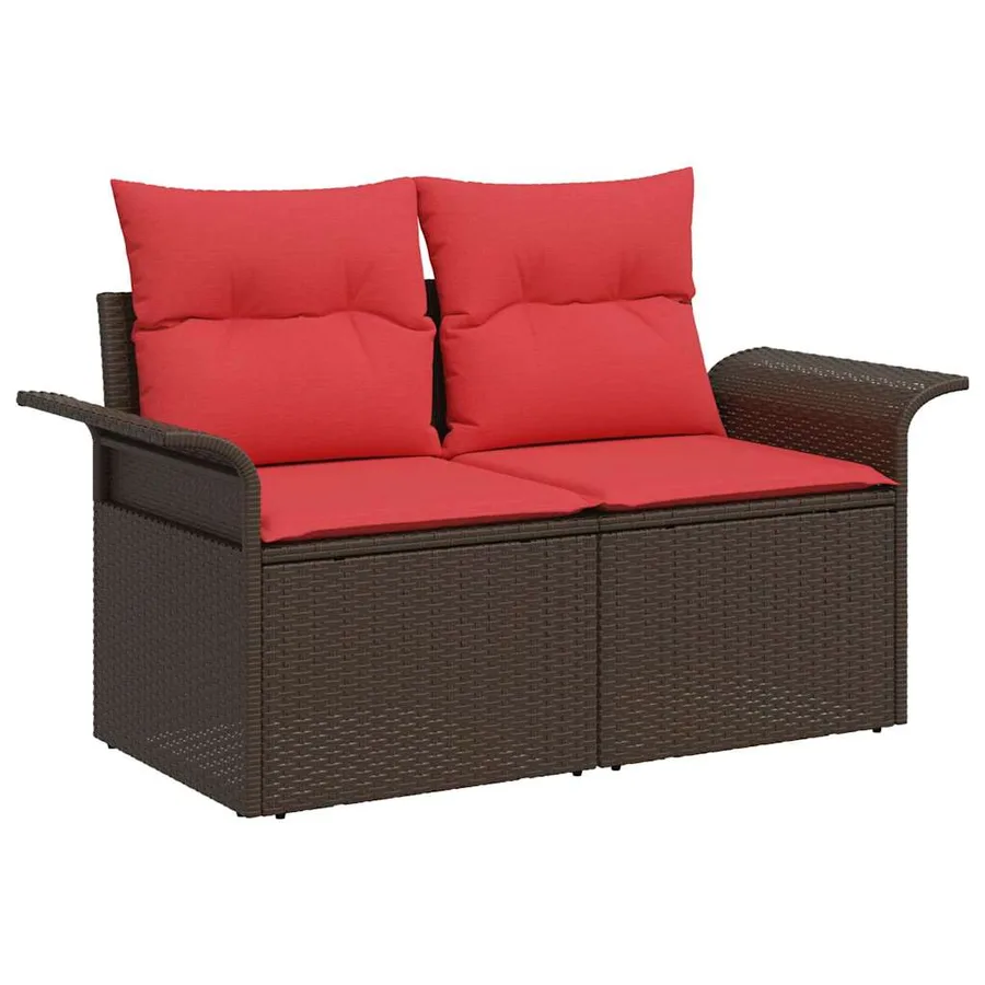 Ensemble de canapé de jardin 11 pcs Marron polyrotin - 7